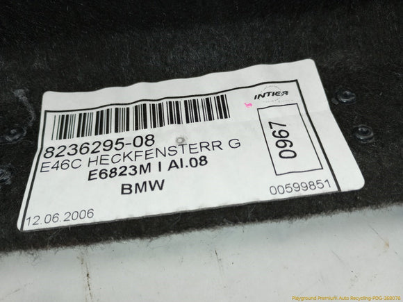 BMW 325CI Trunk Lower Trim Panel