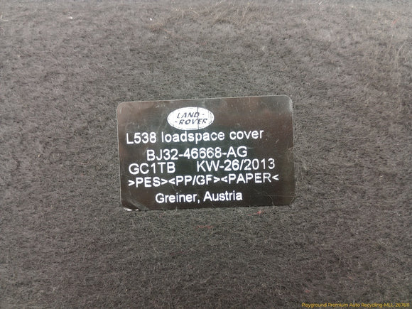 Range Rover Evoque Rear Parcel Shelf Load Cover