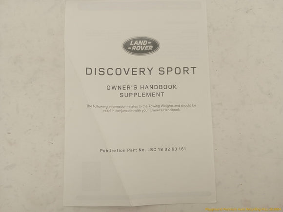 Land Rover Discovery Sport Owner's Manual Set
