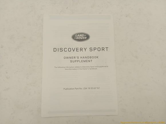 Land Rover Discovery Sport Owner's Manual Set