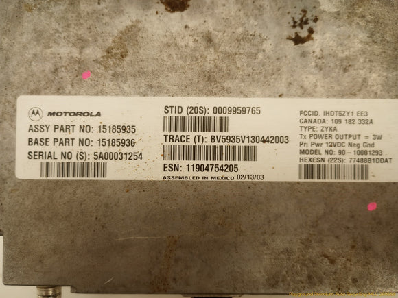 Hummer H2 Onstar Communication Control Module