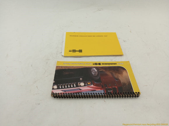 Hummer H2 Owner's Manual Set