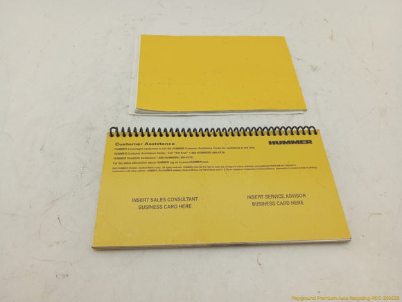 Hummer H2 Owner's Manual Set
