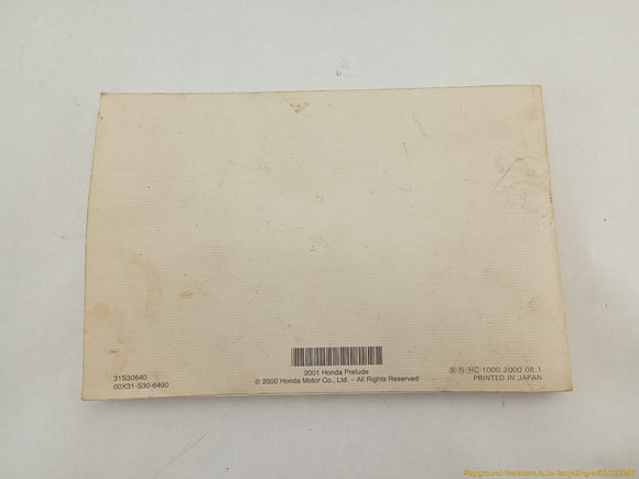 Honda Prelude Owner's Manual