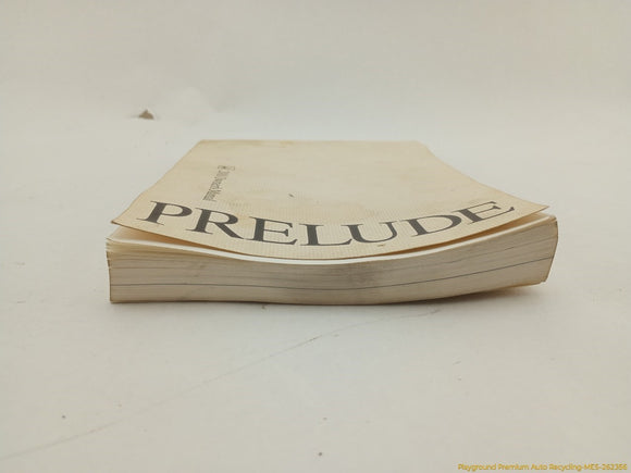 Honda Prelude Owner's Manual