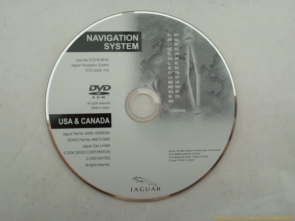Jaguar XK Navigation System DVD Map Disc
