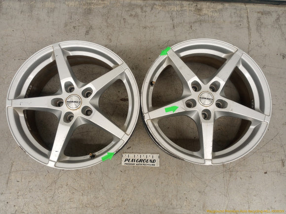 Honda Prelude Pair Of Borbet Alloy Wheel 5 Spoke