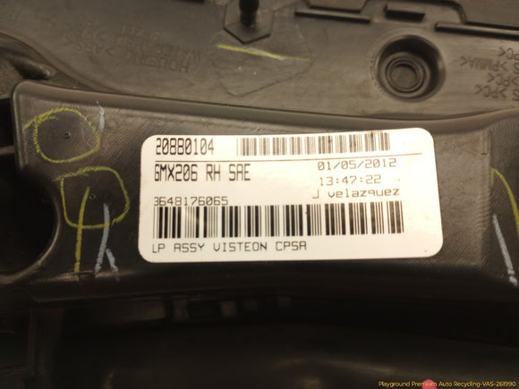 Cadillac CTS Passenger Right Tail Lamp