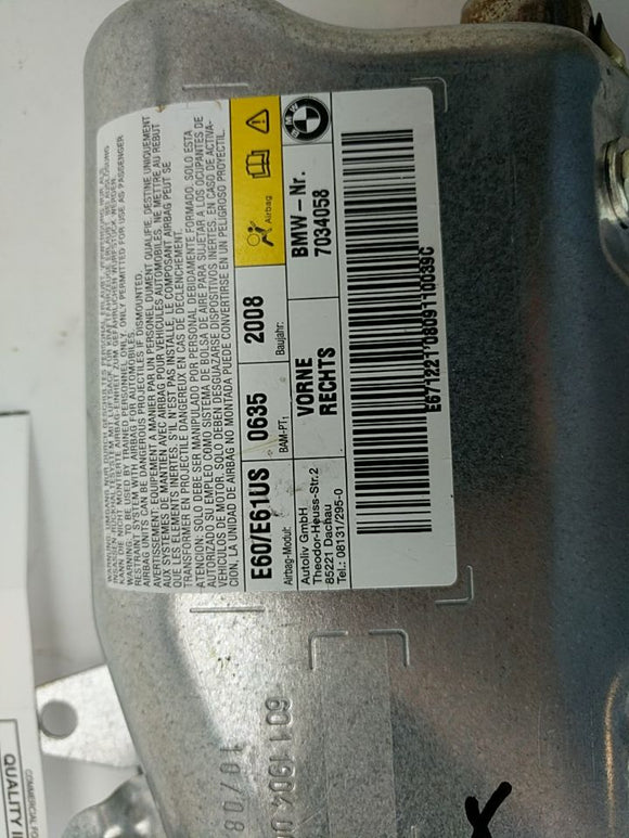 BMW 528I Front Right Door Air Bag