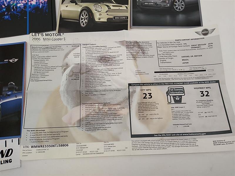 Mini Cooper S Owners Manual - 0