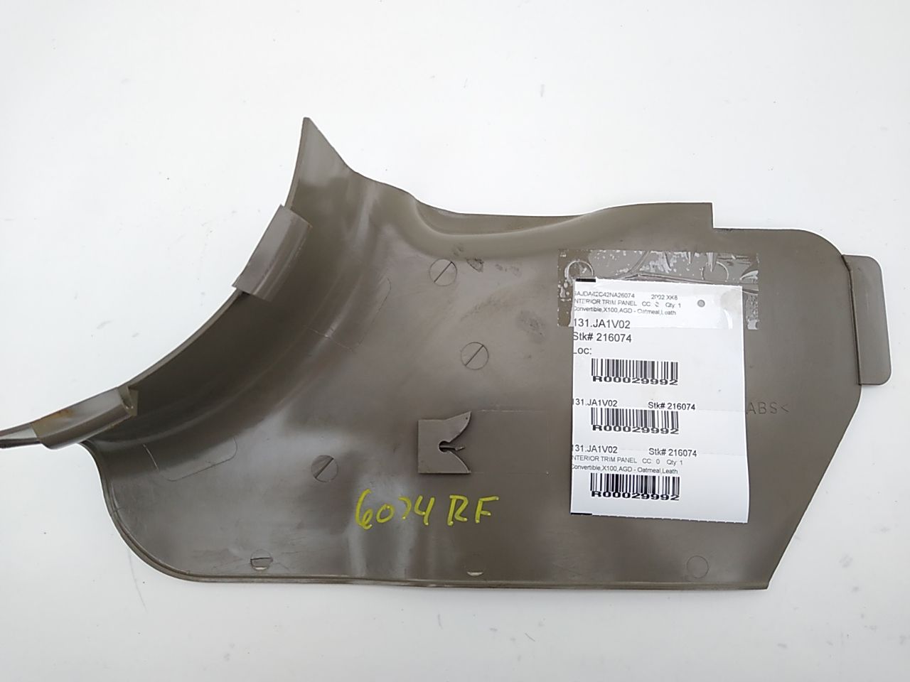 Jaguar XK8 Front Right Lower Kick Panel