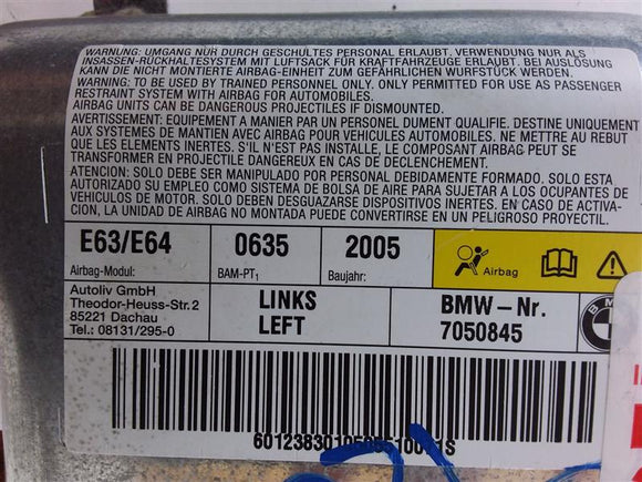 BMW 645CI Left Drivers Door Air Bag