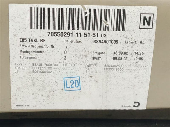 BMW Z4 Front Right Door Panel **AS-IS**