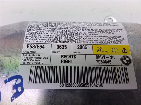 BMW 645CI Right Door Air Bag 
As Pictured