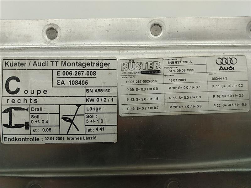 Audi TT Front Right Window Regulator & Motor