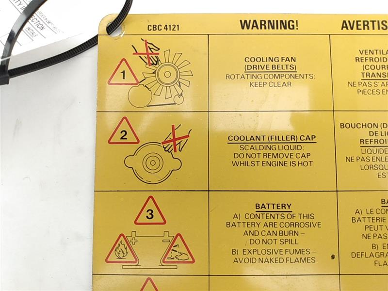 Jaguar XJ6 Engine Warning Sign - 0