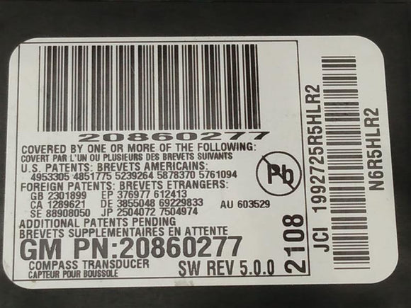 Cadillac CTS Electronic Compass Module