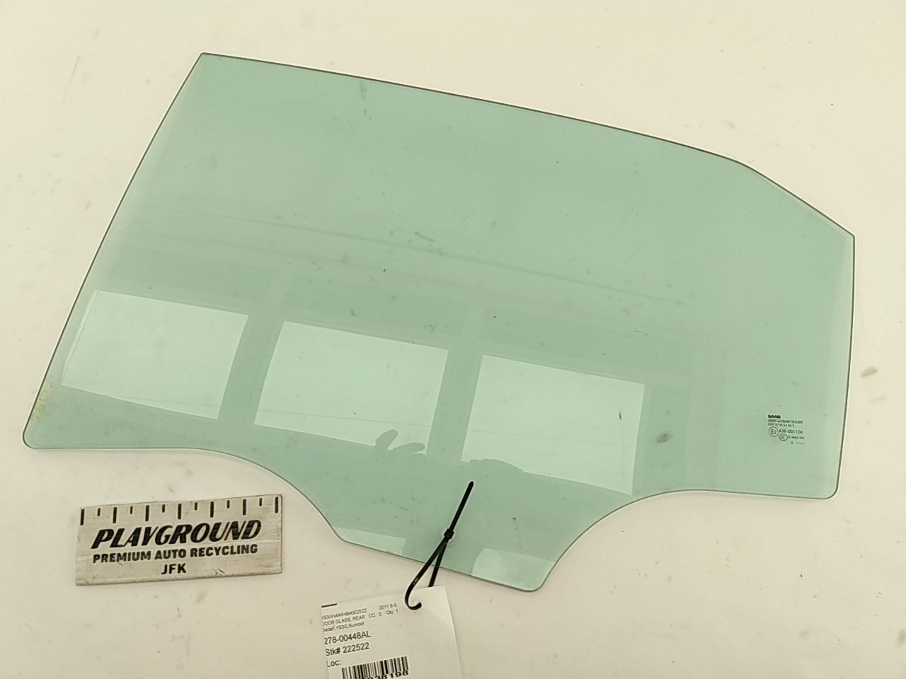 Saab 9-5 Rear Left Door Glass