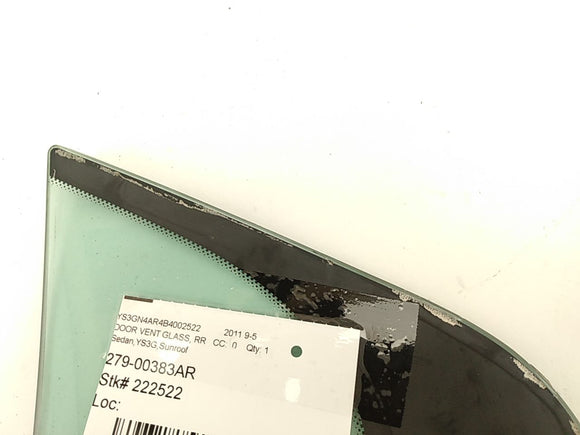 Saab 9-5 Rear Right Door Quarter Glass