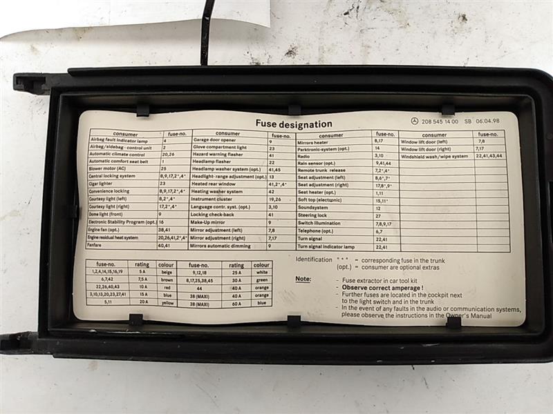 Mercedes CLK320 Engine Fuse Box Housing