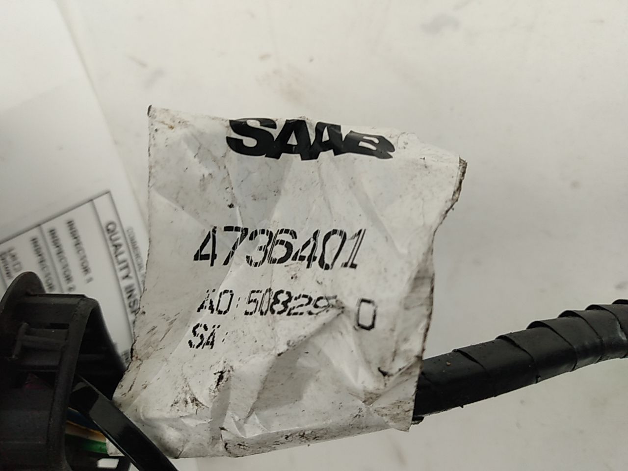 Saab 9-3 Rear Right Door Wire Harness - 0