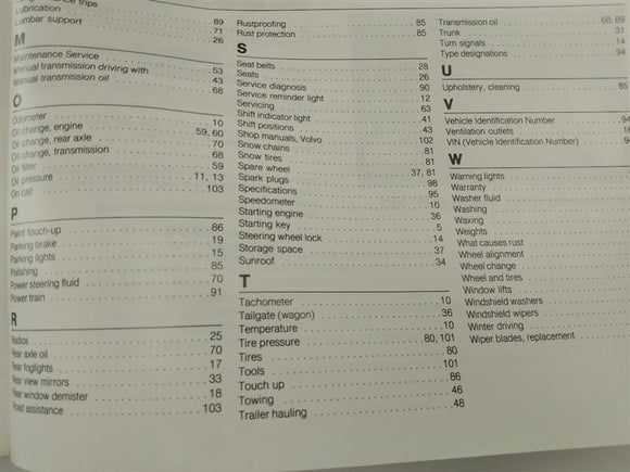 Volvo 240 Owners Manual