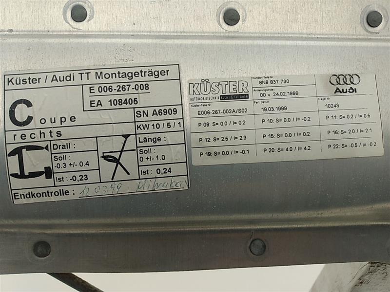 Audi TT Right Window Regulator