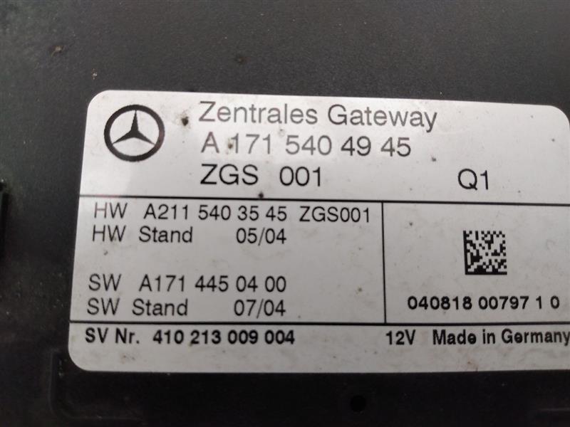 Mercedes SLK350 Central Gateway Control Unit