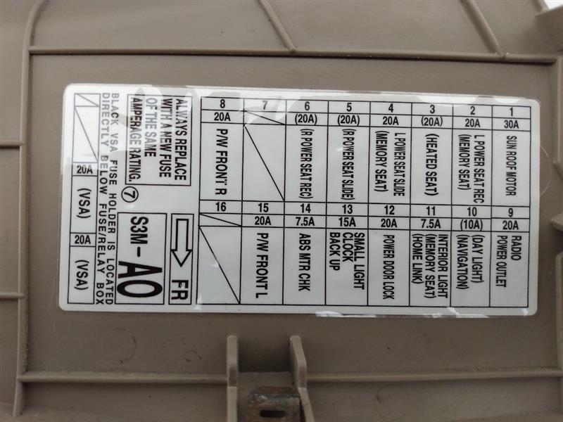 Acura CL Front Right Fuse Cover