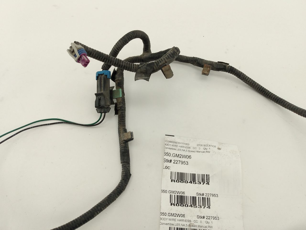 Pontiac Solstice Rear Bumper Wire Harness