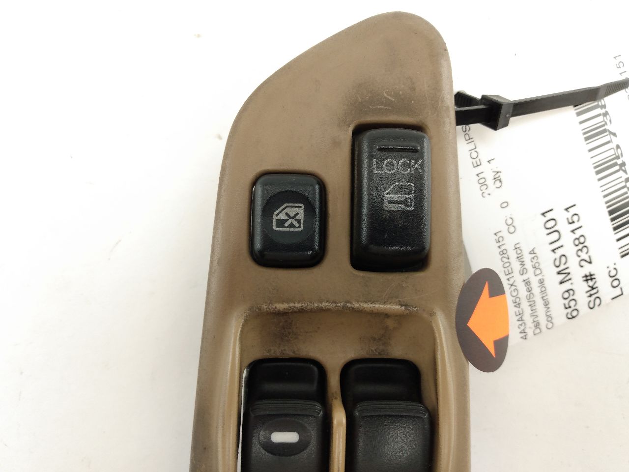 Mitsubishi Eclipse Front Left Door Window And Lock Switch With Trim Panel