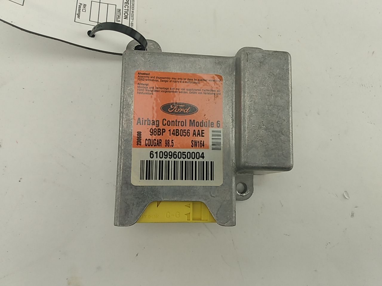 Mercury Cougar Air Bag Control Module Without Side Air Bags