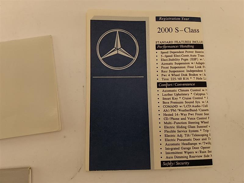 Mercedes S430 Owners Manual