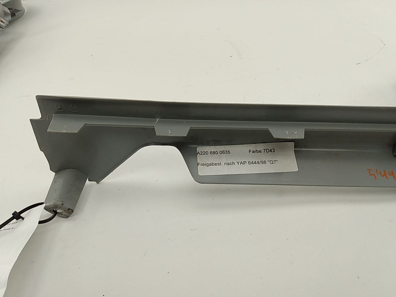 Mercedes S430 Rear Right Door Scuff Plate Trim Panel