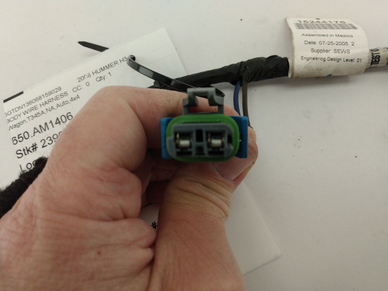 Hummer H3 Front Right Door Wiring Harness