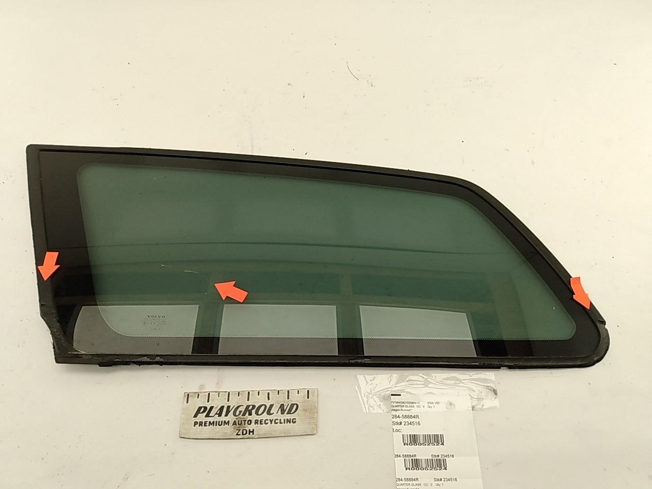 Volvo V50 Rear Right Quarter Glass