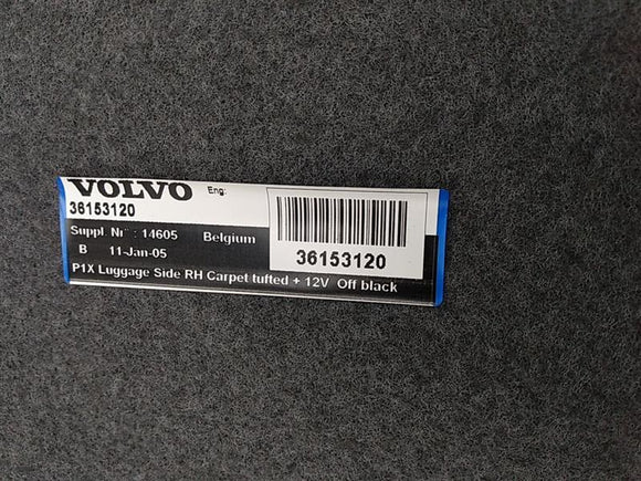 Volvo V50 Rear Trunk Right Side Trim Panel