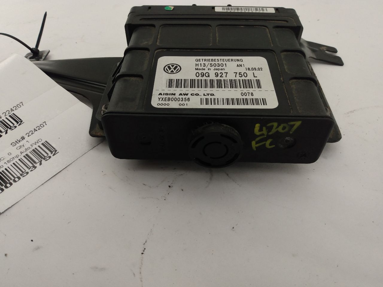 Audi TT Front Wheel Drive Transmission Control Unit