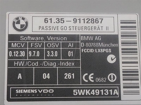 BMW 650I Passive Go Control Unit