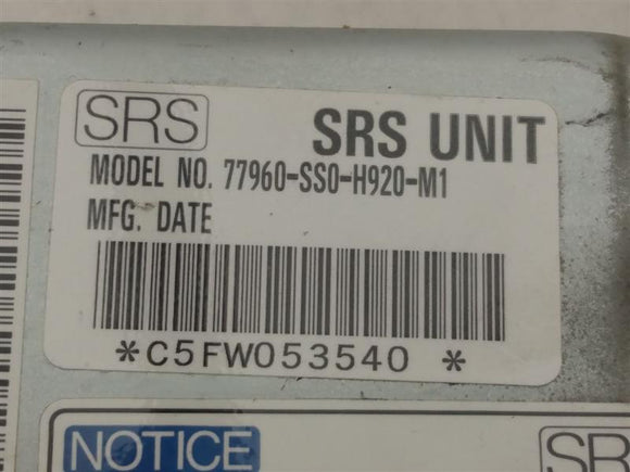 Honda Prelude Air Bag Controller/SRS Control Unit