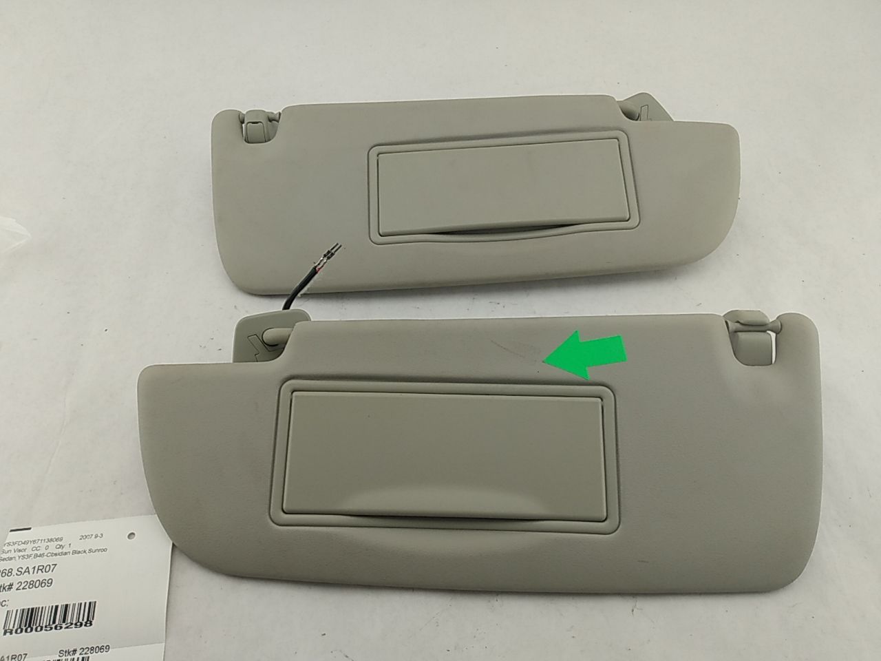 Saab 9-3 Pair Of Sun Visors