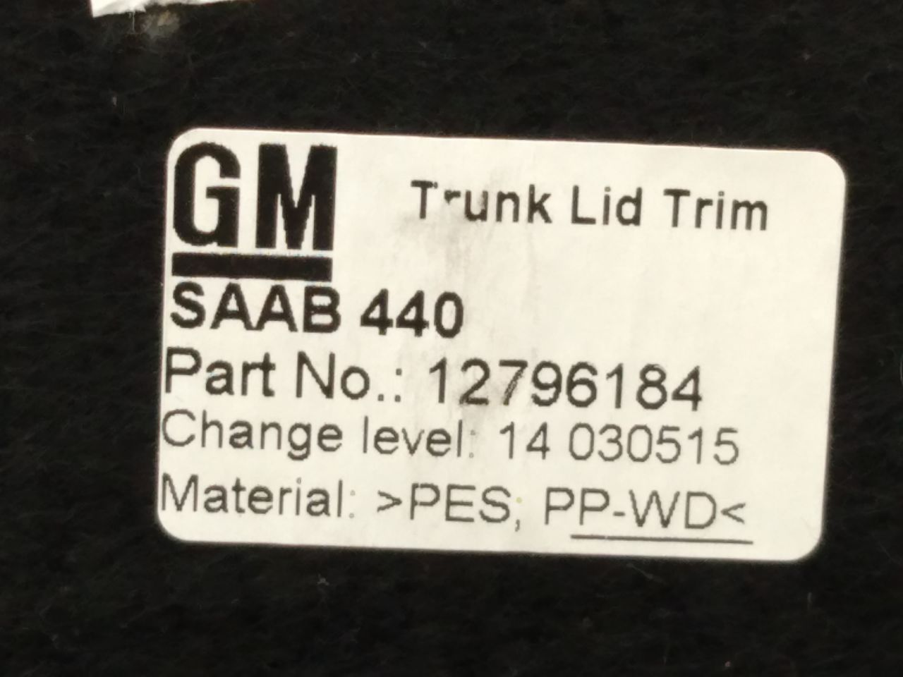 Saab 9-3 Trunk Lid Trim