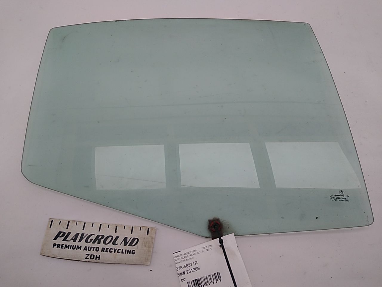 BMW 325I Rear Right Door Glass