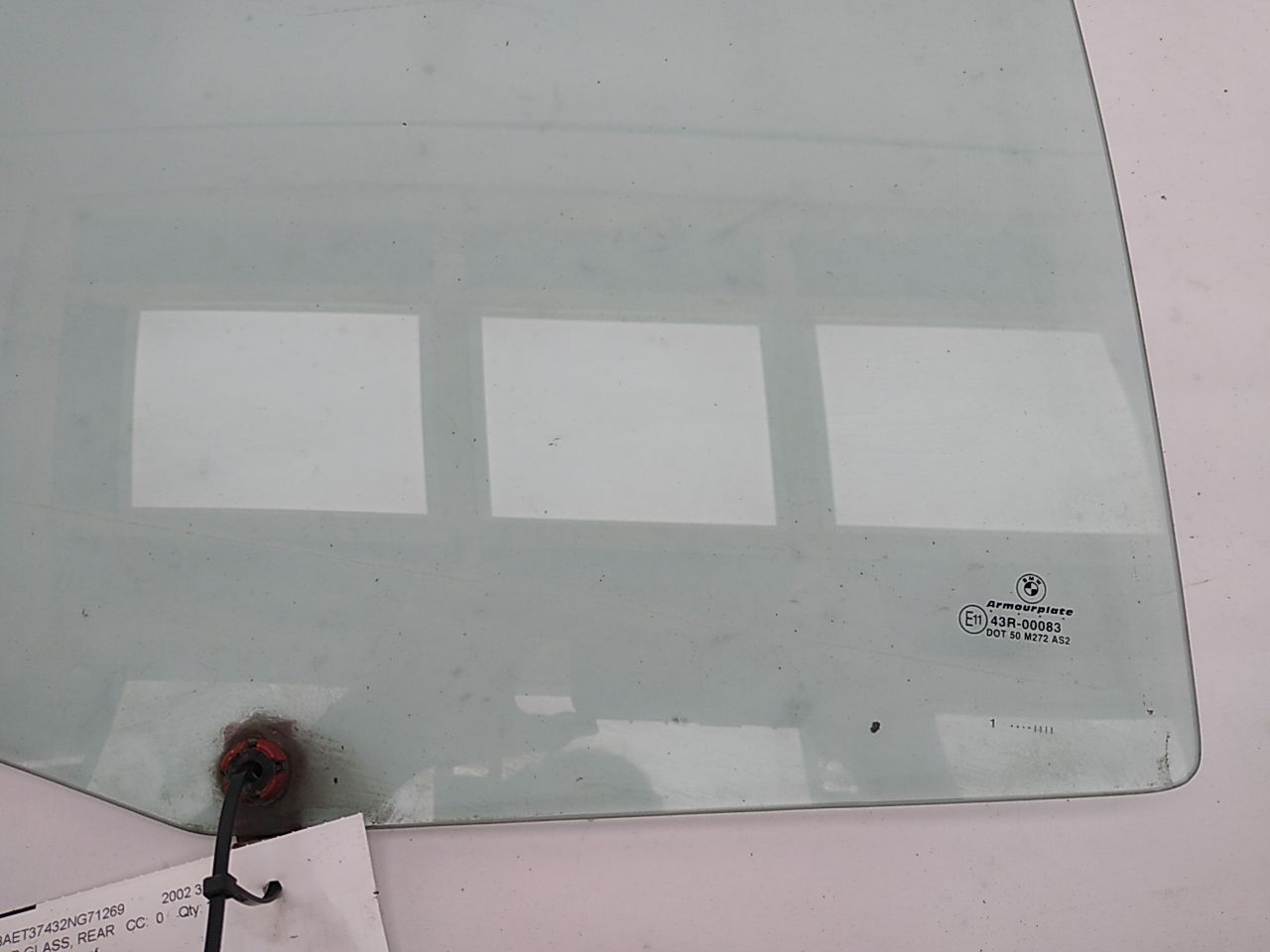 BMW 325I Rear Right Door Glass