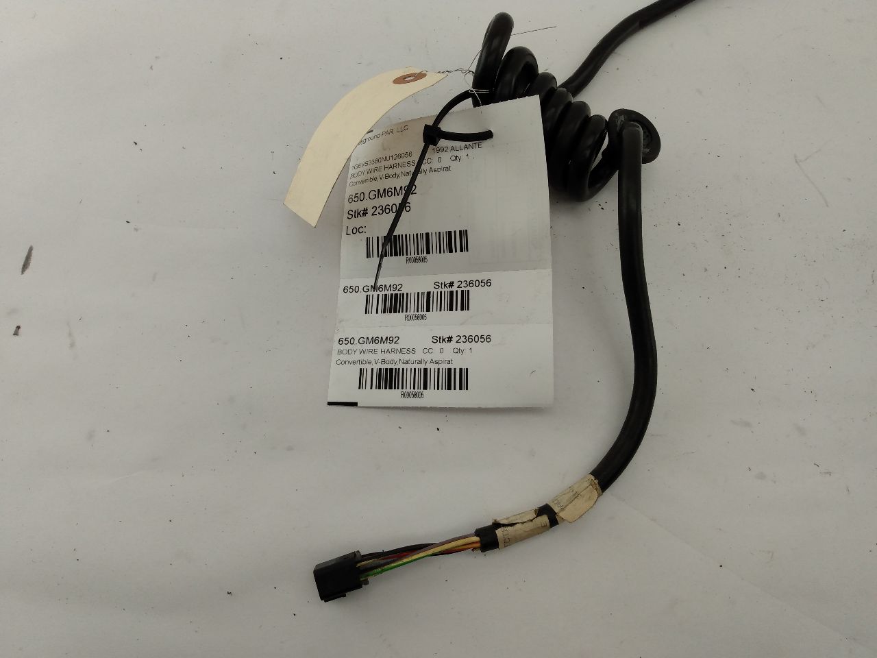 Cadillac Allante Trunk Lid Wire Harness - 0