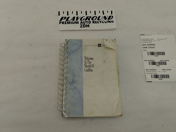 Cadillac Allante Owners Manual