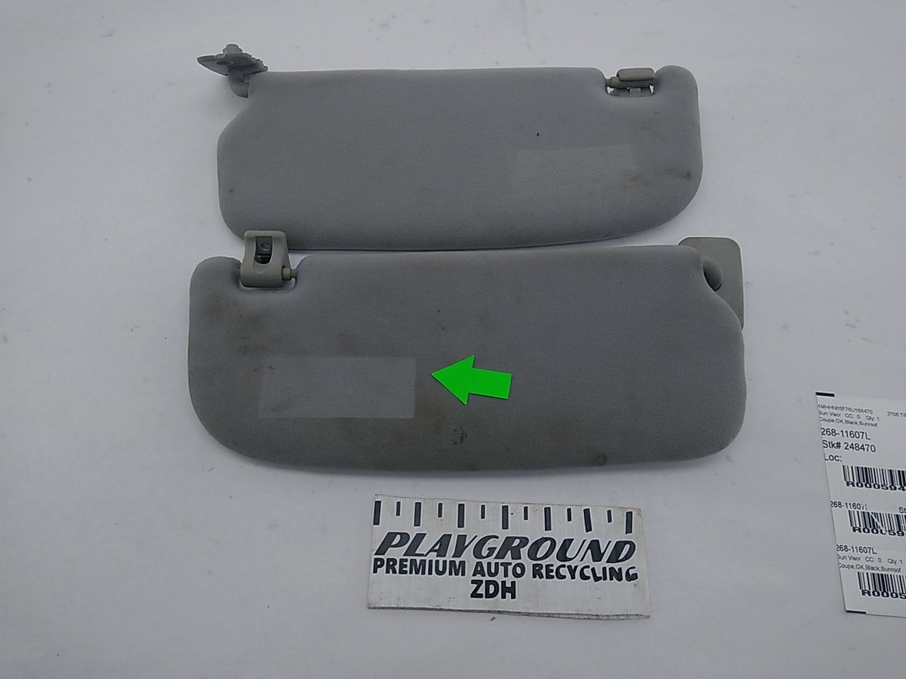 Hyundai Tiburon Pair Of Sun Visors