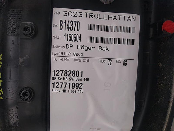 Saab 9-3 Rear Right Door Trim Panel