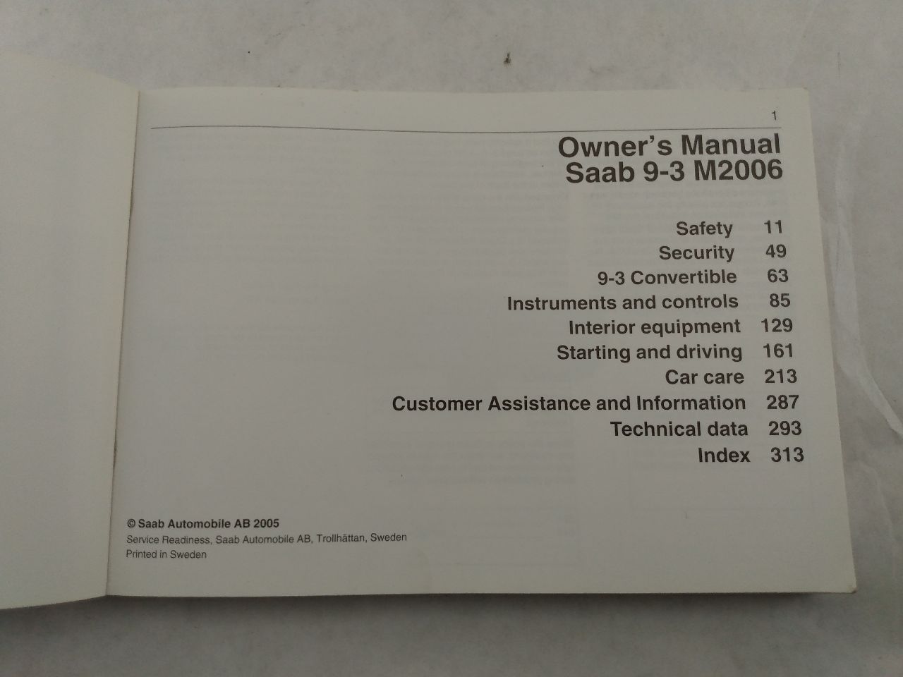 Saab 9-3 Owners Manual