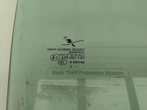 Saab 9-3 Front Right Door Glass
